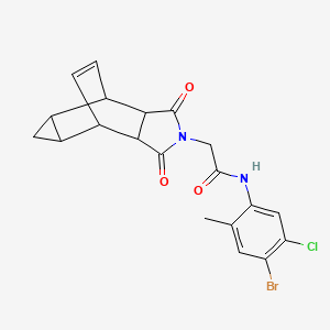 molecular formula C20H18BrClN2O3 B12460583 N-(4-bromo-5-chloro-2-methylphenyl)-2-(1,3-dioxooctahydro-4,6-ethenocyclopropa[f]isoindol-2(1H)-yl)acetamide 