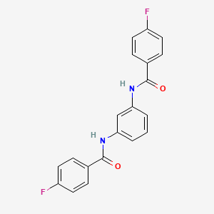 molecular formula C20H14F2N2O2 B12460636 N,N'-benzene-1,3-diylbis(4-fluorobenzamide) 