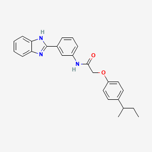 molecular formula C25H25N3O2 B12460653 N-[3-(1H-benzimidazol-2-yl)phenyl]-2-[4-(butan-2-yl)phenoxy]acetamide 