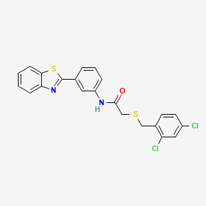 molecular formula C22H16Cl2N2OS2 B12460678 N-[3-(1,3-benzothiazol-2-yl)phenyl]-2-[(2,4-dichlorobenzyl)sulfanyl]acetamide 
