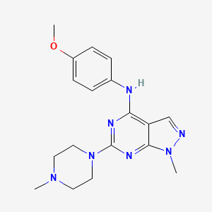 molecular formula C18H23N7O B12460699 N-(4-methoxyphenyl)-1-methyl-6-(4-methylpiperazin-1-yl)-1H-pyrazolo[3,4-d]pyrimidin-4-amine 
