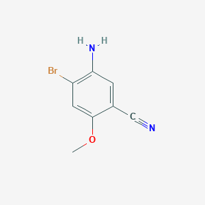 molecular formula C8H7BrN2O B12460736 5-Amino-4-bromo-2-methoxybenzonitrile 