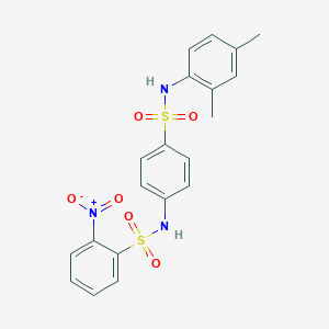 molecular formula C20H19N3O6S2 B12460737 N-{4-[(2,4-dimethylphenyl)sulfamoyl]phenyl}-2-nitrobenzenesulfonamide 