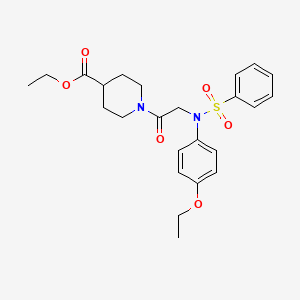 molecular formula C24H30N2O6S B12460750 ethyl 1-[N-(4-ethoxyphenyl)-N-(phenylsulfonyl)glycyl]piperidine-4-carboxylate 