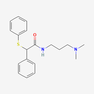 molecular formula C19H24N2OS B12460800 N-[3-(dimethylamino)propyl]-2-phenyl-2-(phenylsulfanyl)acetamide 