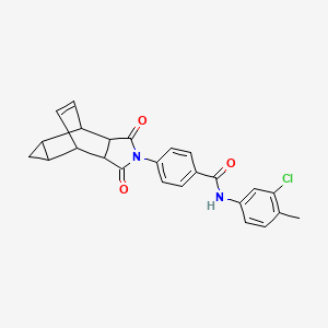 molecular formula C25H21ClN2O3 B12460844 N-(3-chloro-4-methylphenyl)-4-(1,3-dioxooctahydro-4,6-ethenocyclopropa[f]isoindol-2(1H)-yl)benzamide 