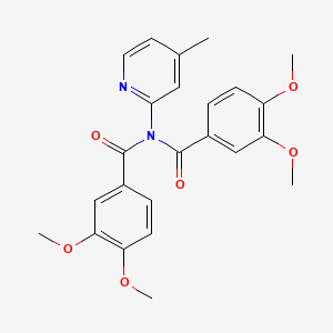 molecular formula C24H24N2O6 B12460867 N-(3,4-dimethoxybenzoyl)-3,4-dimethoxy-N-(4-methylpyridin-2-yl)benzamide 