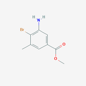 molecular formula C9H10BrNO2 B12460897 Methyl 3-amino-4-bromo-5-methylbenzoate 