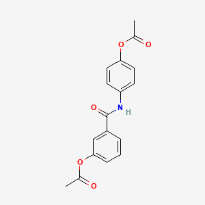 molecular formula C17H15NO5 B12460907 3-{[4-(Acetyloxy)phenyl]carbamoyl}phenyl acetate 