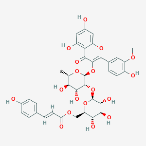 molecular formula C37H38O18 B1246093 isorhamnetin 3-O-alpha-L-[6''''-p-coumaroyl-beta-D-glucopyranosyl-(1->2)-rhamnopyranoside] 