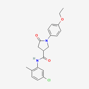molecular formula C20H21ClN2O3 B12460959 N-(5-chloro-2-methylphenyl)-1-(4-ethoxyphenyl)-5-oxopyrrolidine-3-carboxamide 