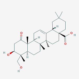 molecular formula C30H46O5 B1246096 1-Oxo-3beta,23-dihydroxyolean-12-en-28-oic acid 