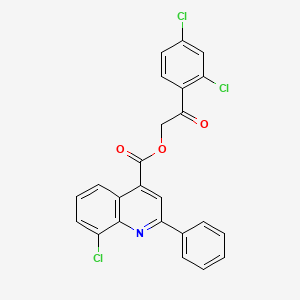 molecular formula C24H14Cl3NO3 B12460970 2-(2,4-Dichlorophenyl)-2-oxoethyl 8-chloro-2-phenylquinoline-4-carboxylate 