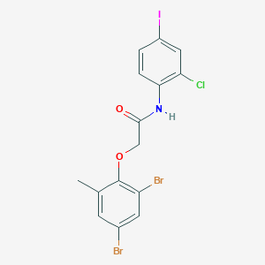 molecular formula C15H11Br2ClINO2 B12460998 N-(2-chloro-4-iodophenyl)-2-(2,4-dibromo-6-methylphenoxy)acetamide 