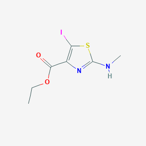 molecular formula C7H9IN2O2S B12461010 5-Iodo-2-methylamino-thiazole-4-carboxylic acid ethyl ester 