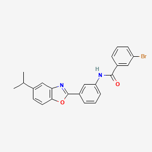 molecular formula C23H19BrN2O2 B12461012 3-bromo-N-{3-[5-(propan-2-yl)-1,3-benzoxazol-2-yl]phenyl}benzamide 
