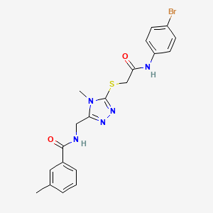 molecular formula C20H20BrN5O2S B12461038 N-{[5-({2-[(4-bromophenyl)amino]-2-oxoethyl}sulfanyl)-4-methyl-4H-1,2,4-triazol-3-yl]methyl}-3-methylbenzamide 