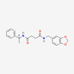 molecular formula C20H22N2O4 B12461067 N-(1,3-benzodioxol-5-ylmethyl)-N'-(1-phenylethyl)butanediamide 