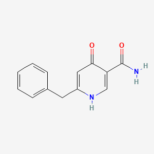 B1246107 6-Benzyl-4-oxo-1,4-dihydropyridine-3-carboxamide CAS No. 773855-60-0