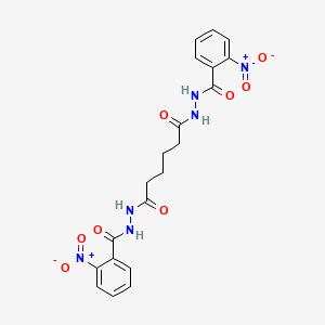 molecular formula C20H20N6O8 B12461084 N'~1~,N'~6~-bis[(2-nitrophenyl)carbonyl]hexanedihydrazide 