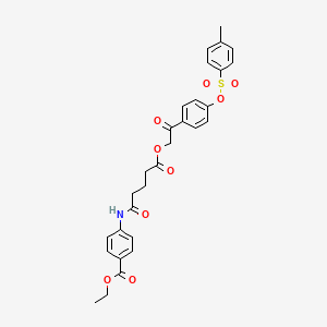 molecular formula C29H29NO9S B12461095 Ethyl 4-({5-[2-(4-{[(4-methylphenyl)sulfonyl]oxy}phenyl)-2-oxoethoxy]-5-oxopentanoyl}amino)benzoate 
