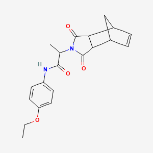 molecular formula C20H22N2O4 B12461102 2-(1,3-dioxo-1,3,3a,4,7,7a-hexahydro-2H-4,7-methanoisoindol-2-yl)-N-(4-ethoxyphenyl)propanamide 