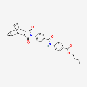 molecular formula C29H28N2O5 B12461111 butyl 4-({[4-(1,3-dioxooctahydro-4,6-ethenocyclopropa[f]isoindol-2(1H)-yl)phenyl]carbonyl}amino)benzoate 