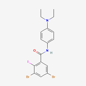 molecular formula C17H17Br2IN2O B12461122 3,5-dibromo-N-[4-(diethylamino)phenyl]-2-iodobenzamide 