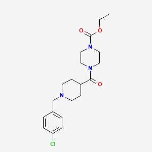 molecular formula C20H28ClN3O3 B12461129 Ethyl 4-{[1-(4-chlorobenzyl)piperidin-4-yl]carbonyl}piperazine-1-carboxylate 