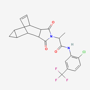 molecular formula C21H18ClF3N2O3 B12461214 N-[2-chloro-5-(trifluoromethyl)phenyl]-2-(1,3-dioxooctahydro-4,6-ethenocyclopropa[f]isoindol-2(1H)-yl)propanamide 