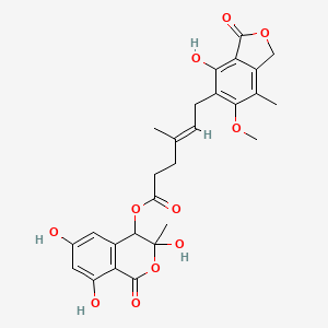 (3,6,8-trihydroxy-3-methyl-1-oxo-4H-isochromen-4-yl) (E)-6-(4-hydroxy-6-methoxy-7-methyl-3-oxo-1H-2-benzofuran-5-yl)-4-methylhex-4-enoate