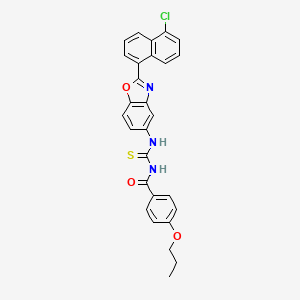 molecular formula C28H22ClN3O3S B12461305 N-{[2-(5-chloronaphthalen-1-yl)-1,3-benzoxazol-5-yl]carbamothioyl}-4-propoxybenzamide 