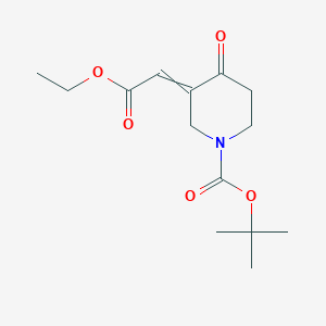 molecular formula C14H21NO5 B12461312 tert-butyl 3-(2-ethoxy-2-oxoethylidene)-4-oxopiperidine-1-carboxylate 