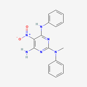 molecular formula C17H16N6O2 B12461319 N~2~-methyl-5-nitro-N~2~,N~4~-diphenylpyrimidine-2,4,6-triamine 