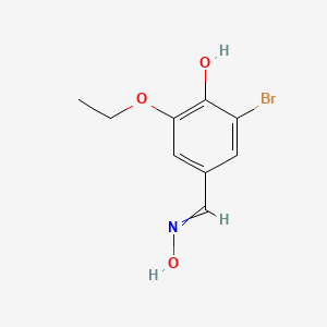 molecular formula C9H10BrNO3 B12461328 2-bromo-6-ethoxy-4-[(E)-(hydroxyimino)methyl]phenol 