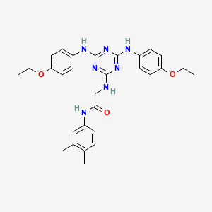 molecular formula C29H33N7O3 B12461332 N~2~-{4,6-bis[(4-ethoxyphenyl)amino]-1,3,5-triazin-2-yl}-N-(3,4-dimethylphenyl)glycinamide 
