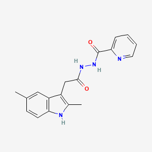 molecular formula C18H18N4O2 B12461350 N'-[2-(2,5-dimethyl-1H-indol-3-yl)acetyl]pyridine-2-carbohydrazide 