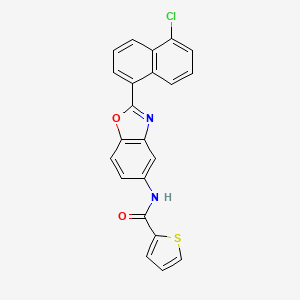 molecular formula C22H13ClN2O2S B12461383 N-[2-(5-chloronaphthalen-1-yl)-1,3-benzoxazol-5-yl]thiophene-2-carboxamide 