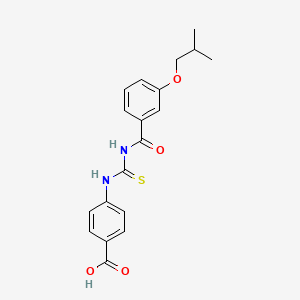 molecular formula C19H20N2O4S B12461389 4-[({[3-(2-Methylpropoxy)phenyl]carbonyl}carbamothioyl)amino]benzoic acid CAS No. 532387-58-9