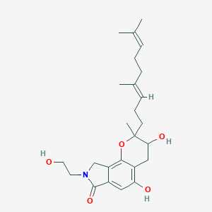 2-[(3E)-4,8-dimethylnona-3,7-dienyl]-3,5-dihydroxy-8-(2-hydroxyethyl)-2-methyl-4,9-dihydro-3H-pyrano[2,3-e]isoindol-7-one