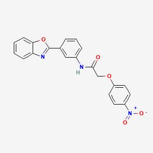 molecular formula C21H15N3O5 B12461455 N-[3-(1,3-benzoxazol-2-yl)phenyl]-2-(4-nitrophenoxy)acetamide 