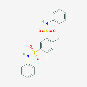 molecular formula C20H20N2O4S2 B124615 4,6-dimethyl-1-N,3-N-diphenylbenzene-1,3-disulfonamide CAS No. 143182-20-1