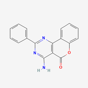 molecular formula C17H11N3O2 B12461503 4-amino-2-phenyl-5H-chromeno[4,3-d]pyrimidin-5-one 