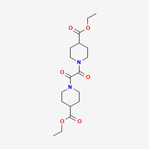 molecular formula C18H28N2O6 B12461508 Ethyl 1-{2-[4-(ethoxycarbonyl)piperidyl]-2-oxoacetyl}piperidine-4-carboxylate 
