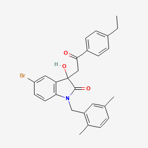 molecular formula C27H26BrNO3 B12461530 5-Bromo-1-[(2,5-dimethylphenyl)methyl]-3-[2-(4-ethylphenyl)-2-oxoethyl]-3-hydroxyindol-2-one 