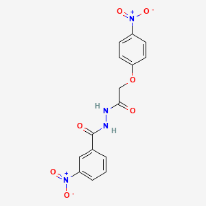 molecular formula C15H12N4O7 B12461537 3-nitro-N'-[(4-nitrophenoxy)acetyl]benzohydrazide 