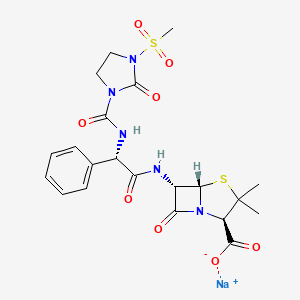 molecular formula C21H24N5NaO8S2 B12461544 sodium;(2R,5S,6S)-3,3-dimethyl-6-[[(2S)-2-[(3-methylsulfonyl-2-oxoimidazolidine-1-carbonyl)amino]-2-phenylacetyl]amino]-7-oxo-4-thia-1-azabicyclo[3.2.0]heptane-2-carboxylate 