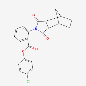 molecular formula C22H18ClNO4 B12461553 4-chlorophenyl 2-(1,3-dioxooctahydro-2H-4,7-methanoisoindol-2-yl)benzoate 