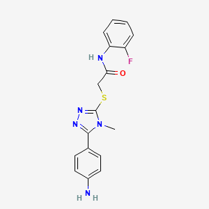 molecular formula C17H16FN5OS B12461563 2-{[5-(4-aminophenyl)-4-methyl-4H-1,2,4-triazol-3-yl]sulfanyl}-N-(2-fluorophenyl)acetamide 