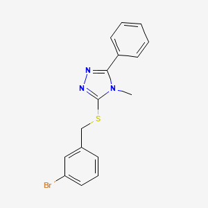 molecular formula C16H14BrN3S B12461567 3-[(3-bromobenzyl)sulfanyl]-4-methyl-5-phenyl-4H-1,2,4-triazole 